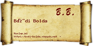 Bódi Bolda névjegykártya